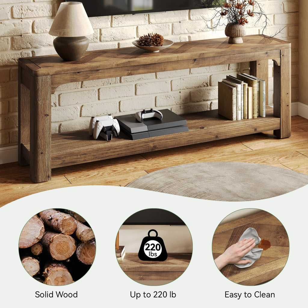 63" Solid Wood TV Stand S482