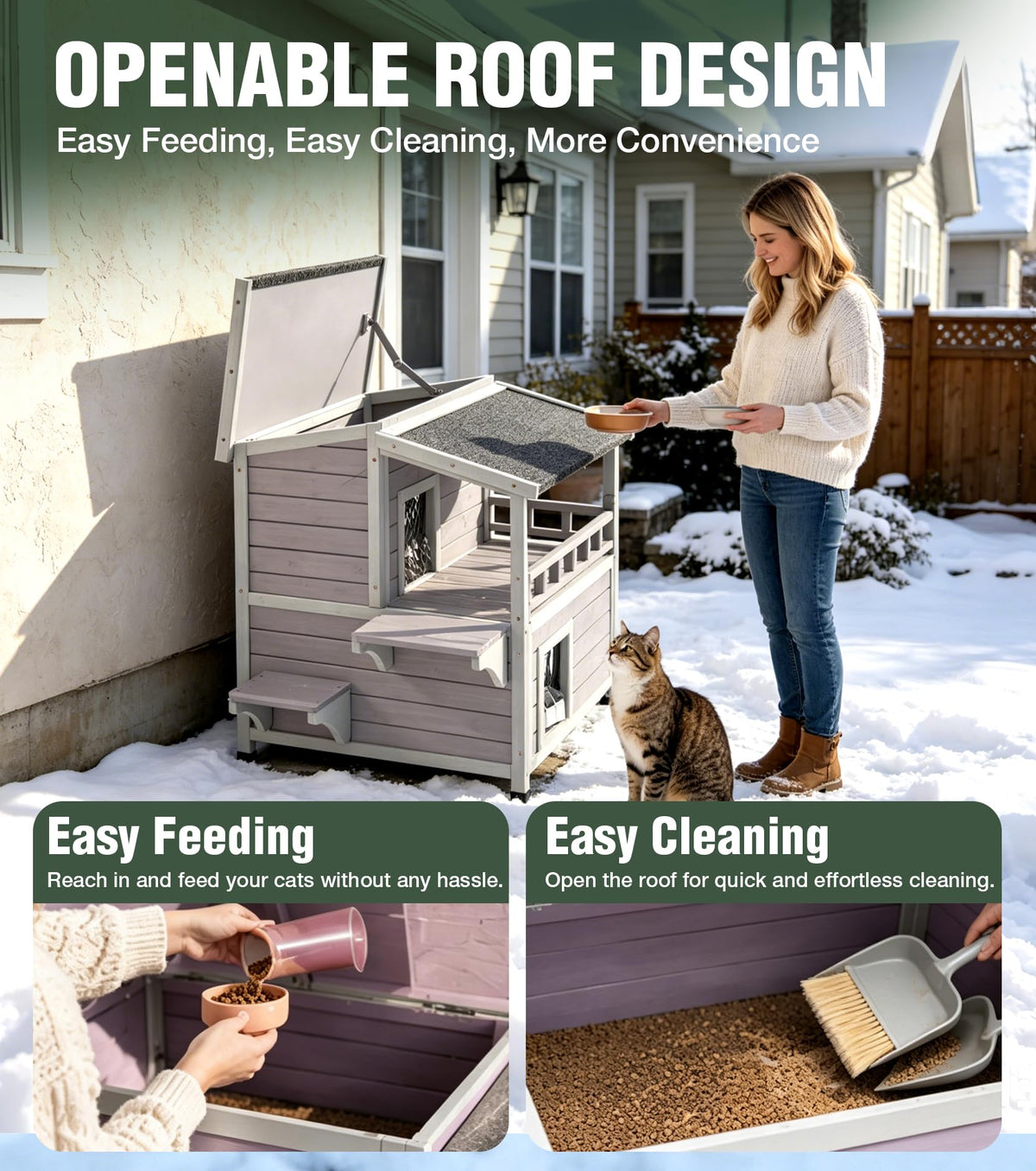 Large 2 Story Heated Cat House J88705