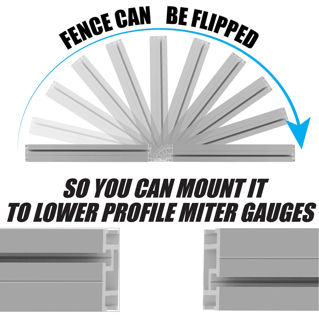 Aluminum Miter Gauge Fence with Flip Stop L65670