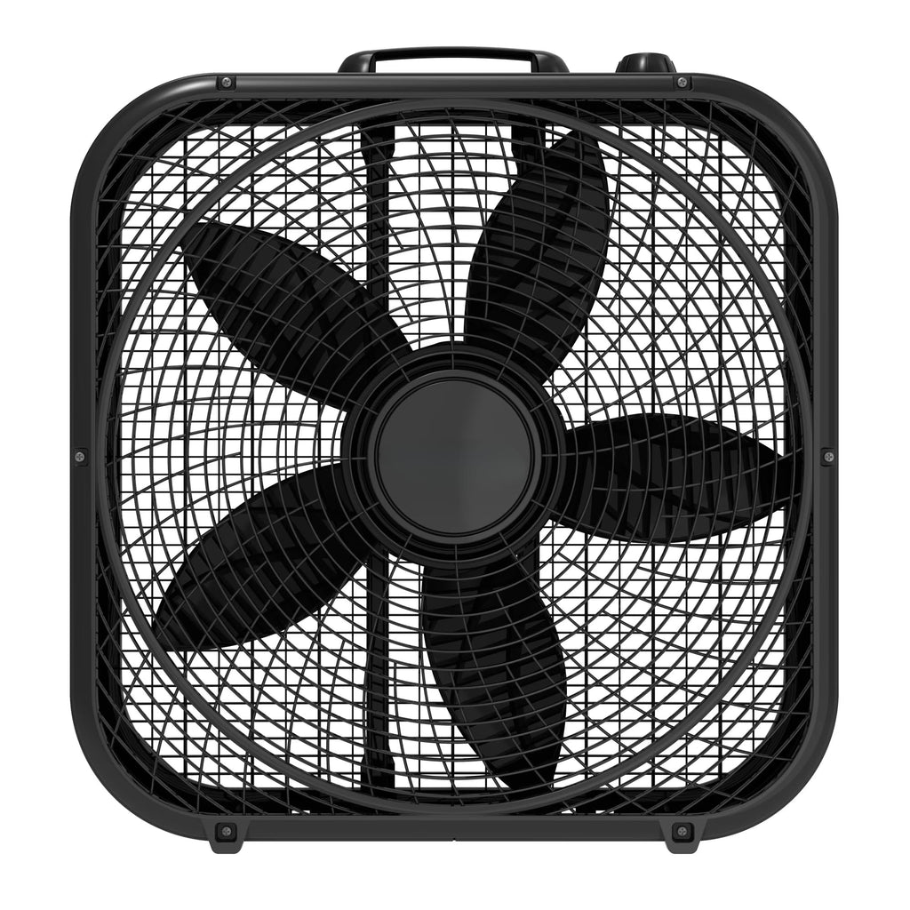 20-Inch Classic Box Fan, Three-Speed, Quiet, Tabletop with Carrying Handle, White F950