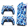 Blue Camo Game Console 5 Skin with 2 Controller Skins R816