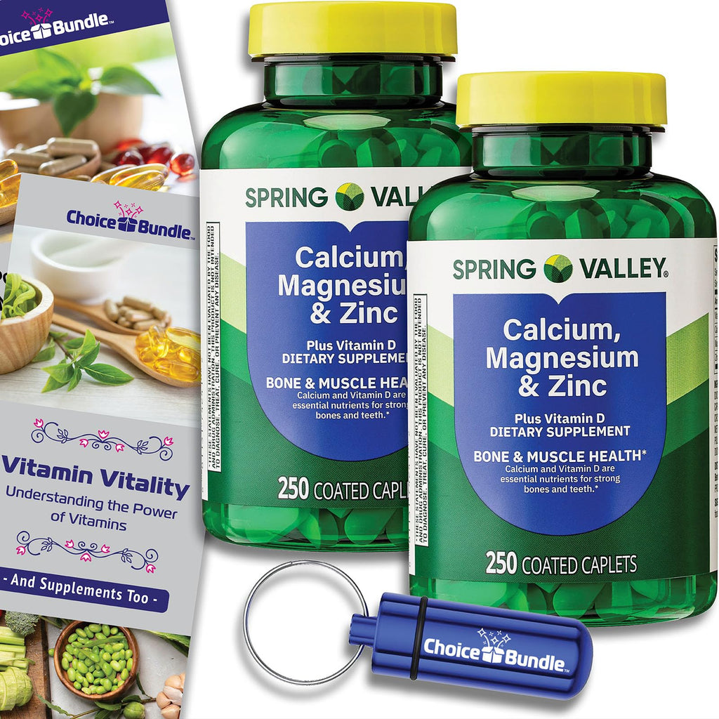Calcium Magnesium Zinc Plus Vitamin D Caplets 250 Ct 2 pk J814