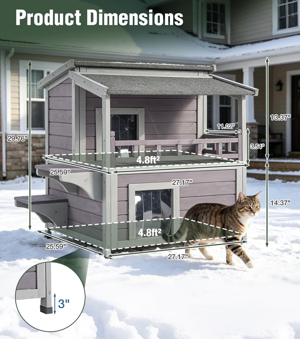 Large 2 Story Heated Cat House J88705