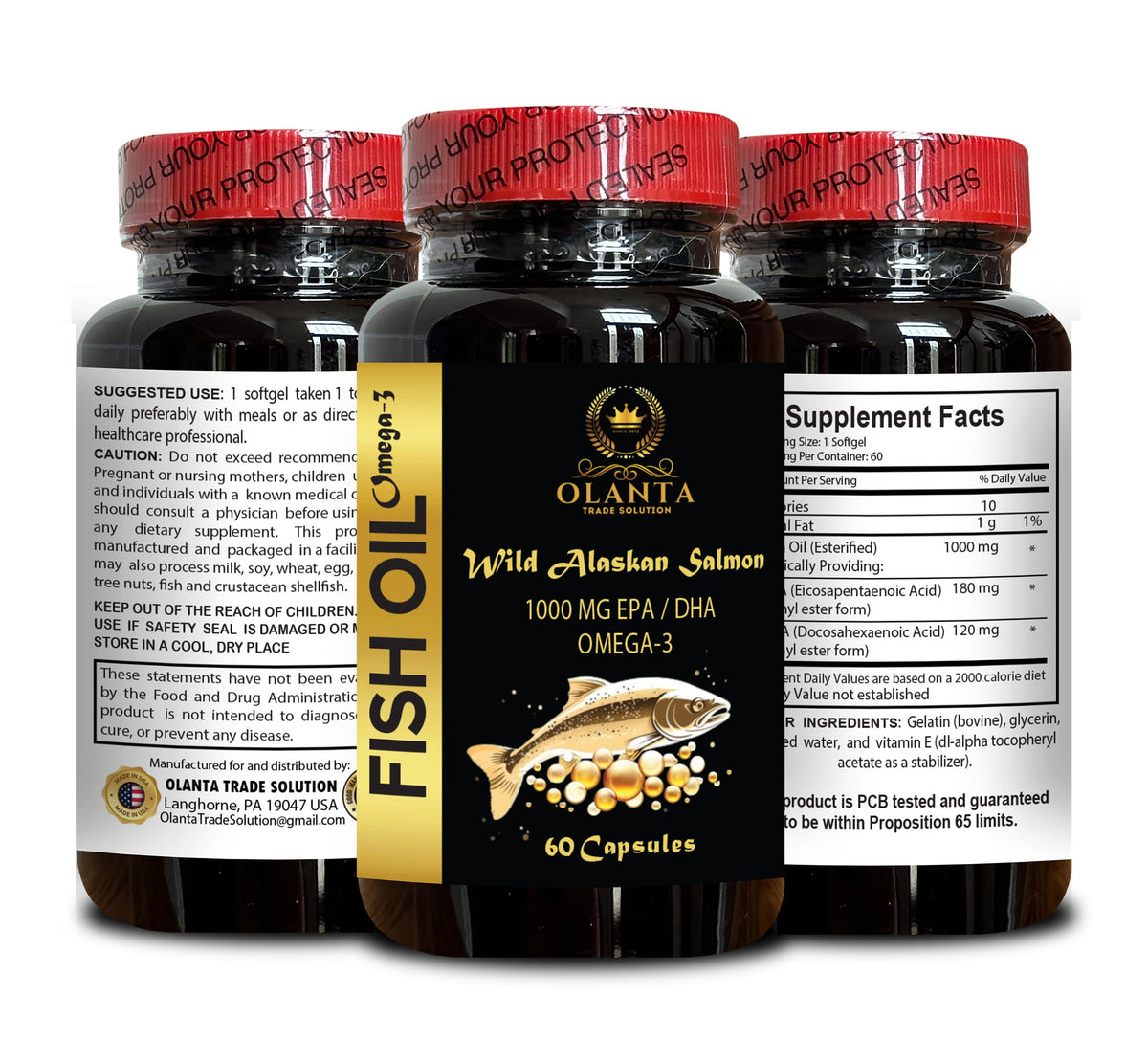 Omega-3 Salmon Oil 1000mg 60 Capsules J36740