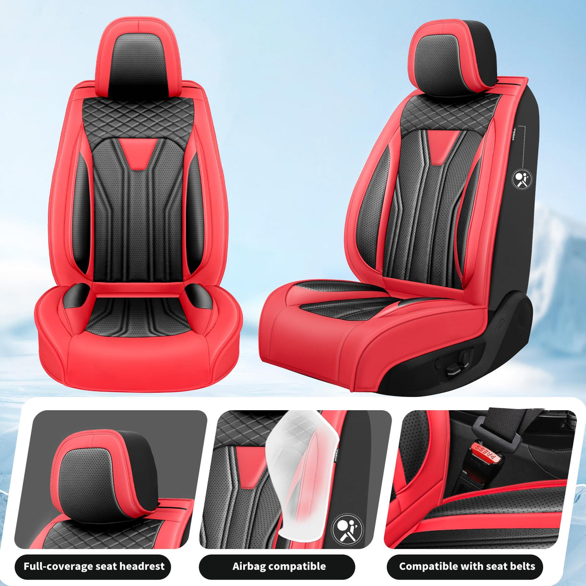 Red & Black Car Seat Covers H91281