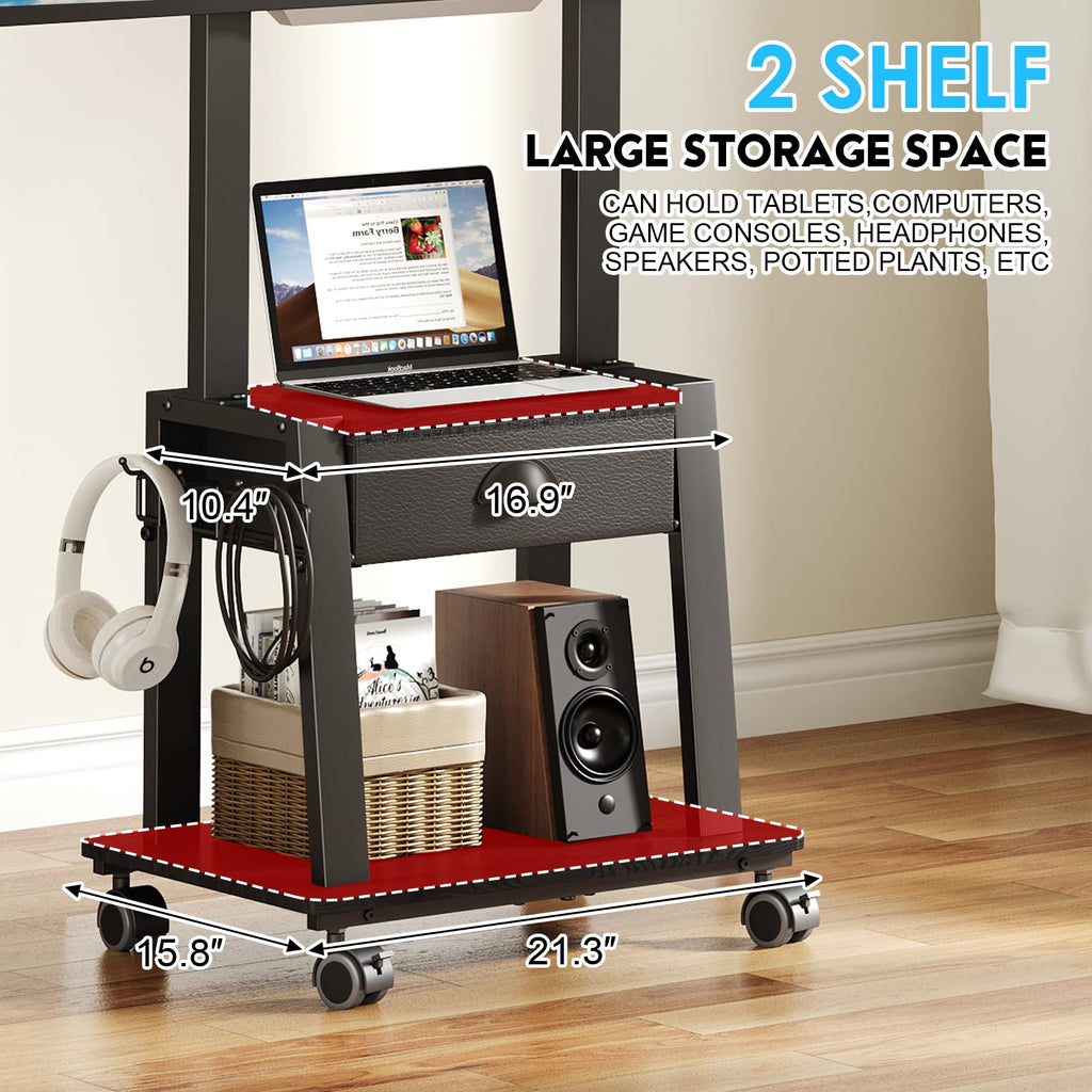 23-60 Inch Mobile TV Stand with Drawer D91504