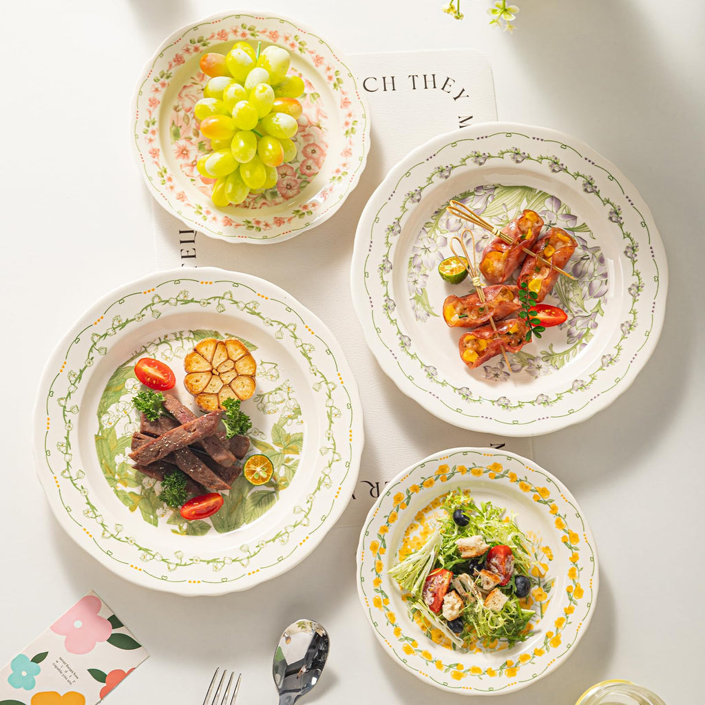 12-Piece Ceramic Dinnerware Set, Service for 4, Cream White D39793