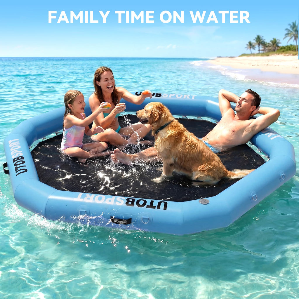 Inflatable Water Hammock Floating Platform with Cupholder J93315