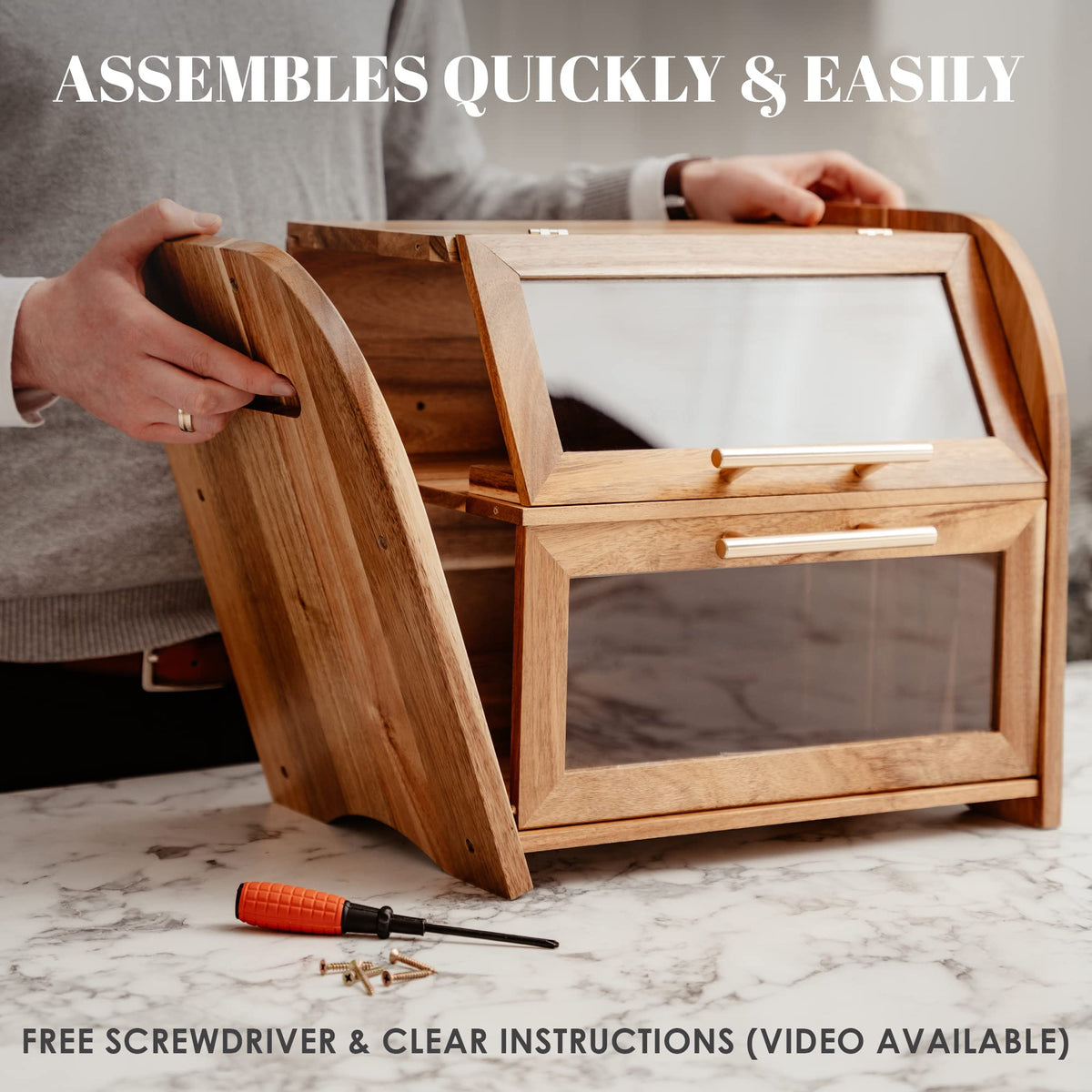 Acacia Wooden Bread Box G88150
