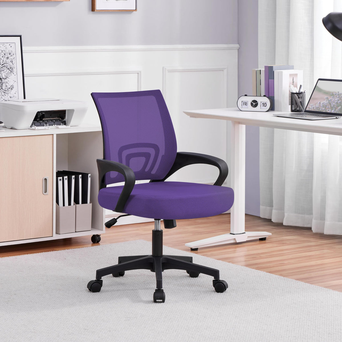 Purple Adjustable Swivel Mesh Office Chair N423156