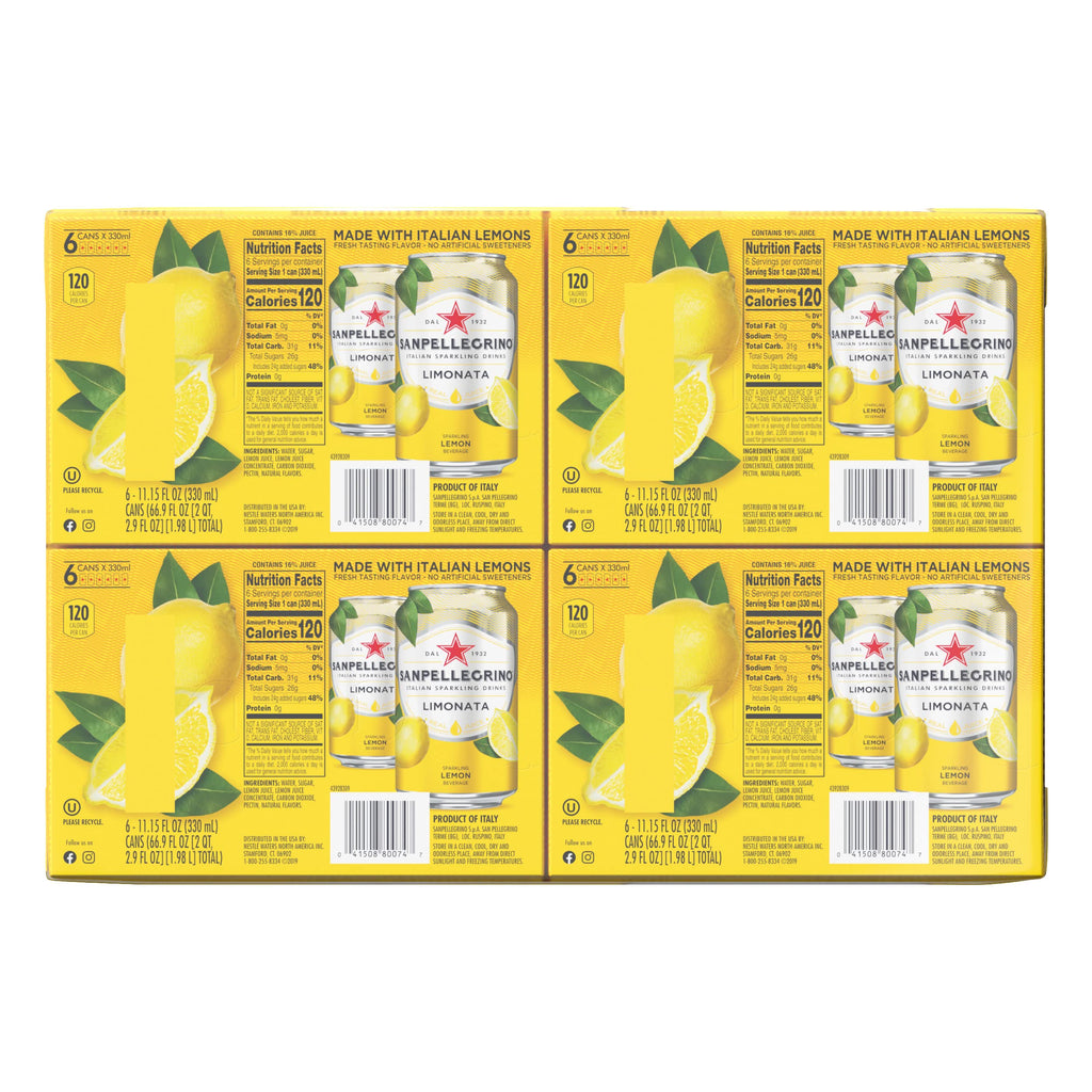 Italian Sparkling Lemon Beverage 24 Pack of 11.15 Fl Oz Cans C328704