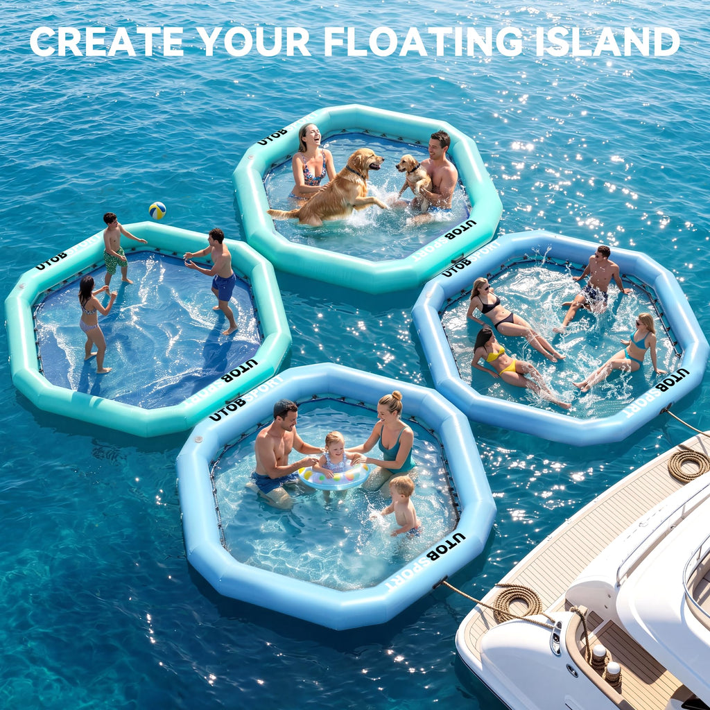 Inflatable Water Hammock Floating Platform with Cupholder J93315