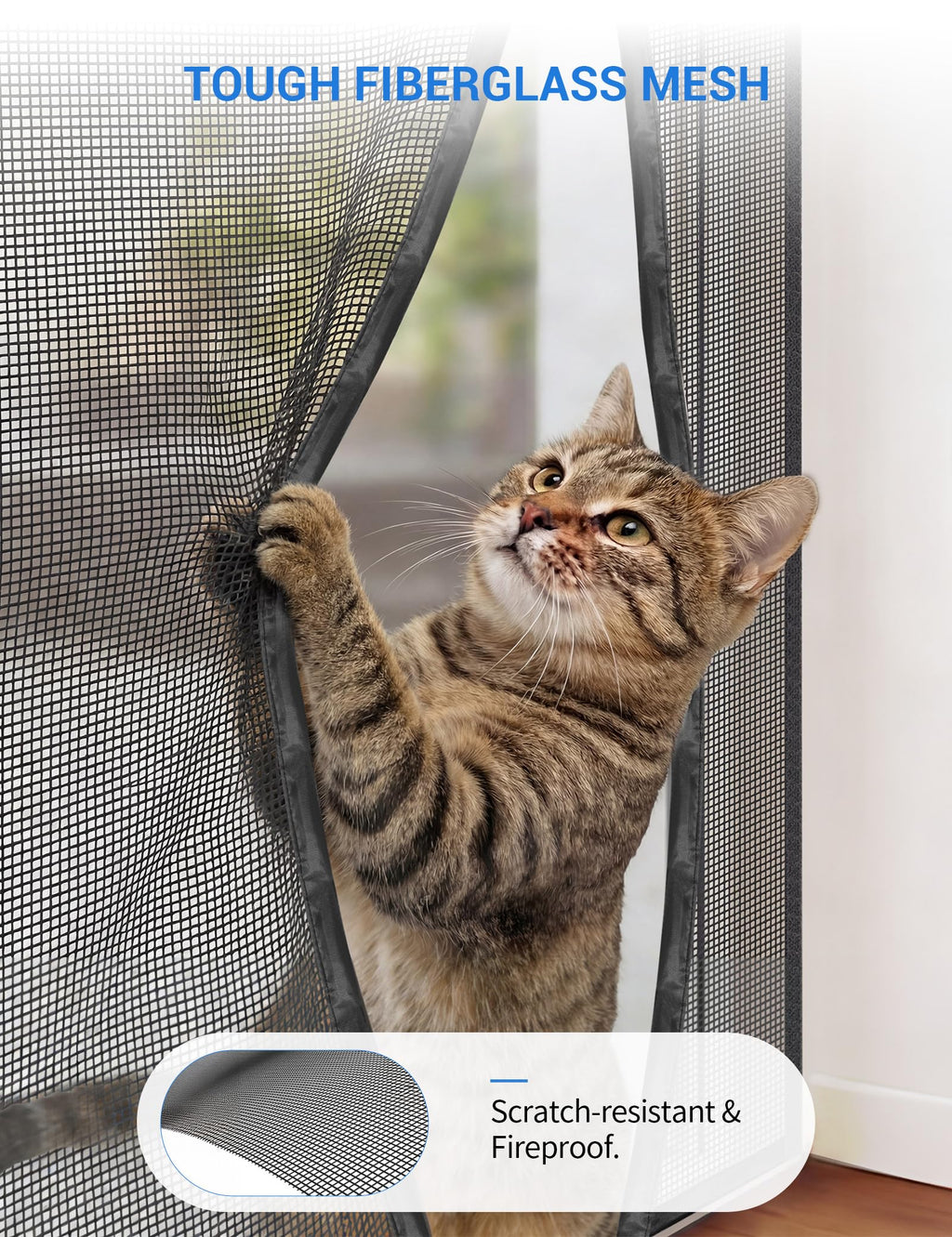 Magnetic Screen Door 72 x 80 Inch Fiberglass Mesh M4387