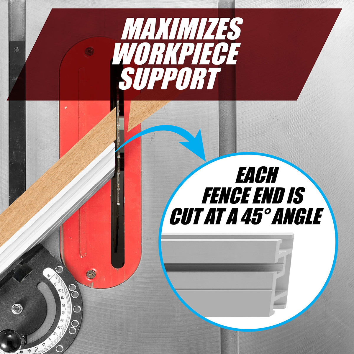 Aluminum Miter Gauge Fence with Flip Stop L65670